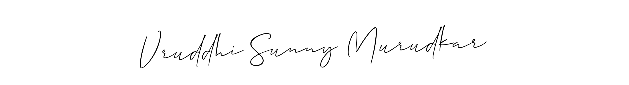 Similarly Allison_Script is the best handwritten signature design. Signature creator online .You can use it as an online autograph creator for name Vruddhi Sunny Murudkar. Vruddhi Sunny Murudkar signature style 2 images and pictures png
