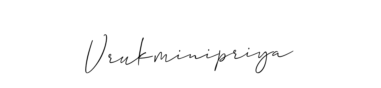 Design your own signature with our free online signature maker. With this signature software, you can create a handwritten (Allison_Script) signature for name Vrukminipriya. Vrukminipriya signature style 2 images and pictures png