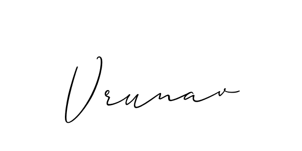 if you are searching for the best signature style for your name Vrunav. so please give up your signature search. here we have designed multiple signature styles  using Allison_Script. Vrunav signature style 2 images and pictures png