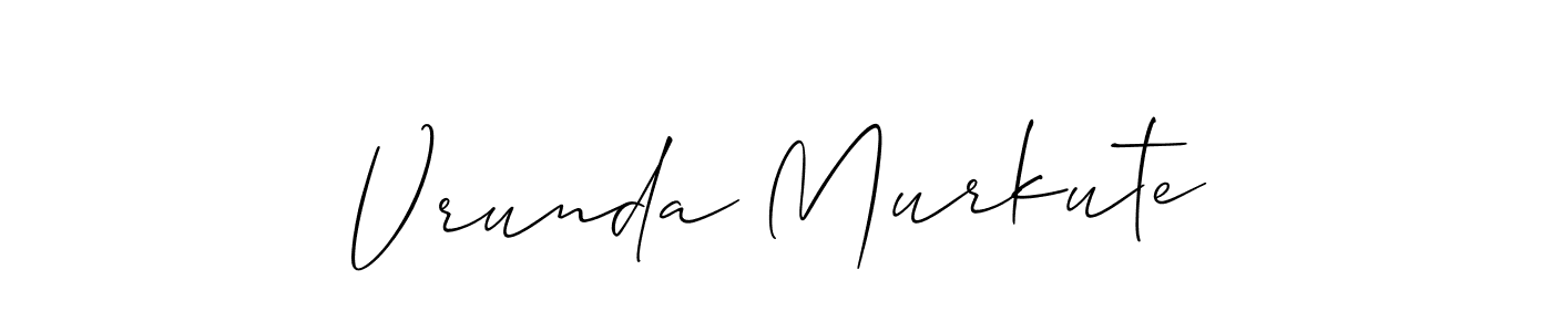Also we have Vrunda Murkute name is the best signature style. Create professional handwritten signature collection using Allison_Script autograph style. Vrunda Murkute signature style 2 images and pictures png