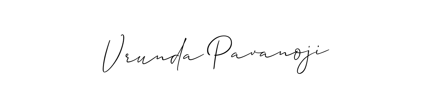 Use a signature maker to create a handwritten signature online. With this signature software, you can design (Allison_Script) your own signature for name Vrunda Pavanoji. Vrunda Pavanoji signature style 2 images and pictures png