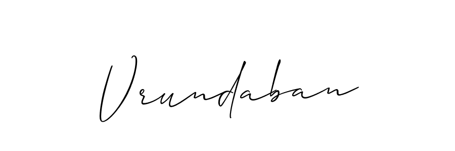 Create a beautiful signature design for name Vrundaban. With this signature (Allison_Script) fonts, you can make a handwritten signature for free. Vrundaban signature style 2 images and pictures png