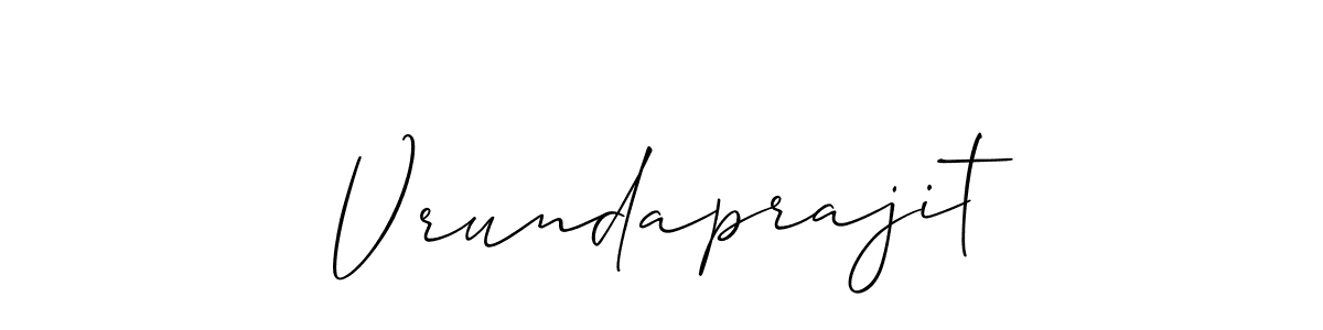 Use a signature maker to create a handwritten signature online. With this signature software, you can design (Allison_Script) your own signature for name Vrundaprajit. Vrundaprajit signature style 2 images and pictures png