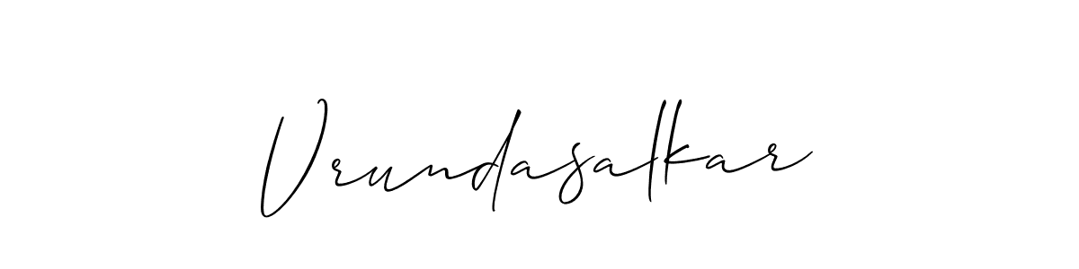 Also we have Vrundasalkar name is the best signature style. Create professional handwritten signature collection using Allison_Script autograph style. Vrundasalkar signature style 2 images and pictures png