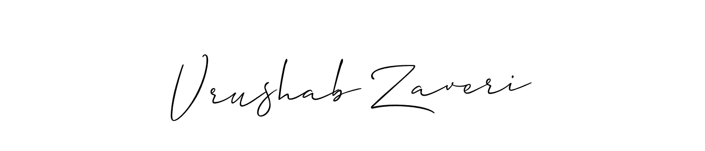 Design your own signature with our free online signature maker. With this signature software, you can create a handwritten (Allison_Script) signature for name Vrushab Zaveri. Vrushab Zaveri signature style 2 images and pictures png