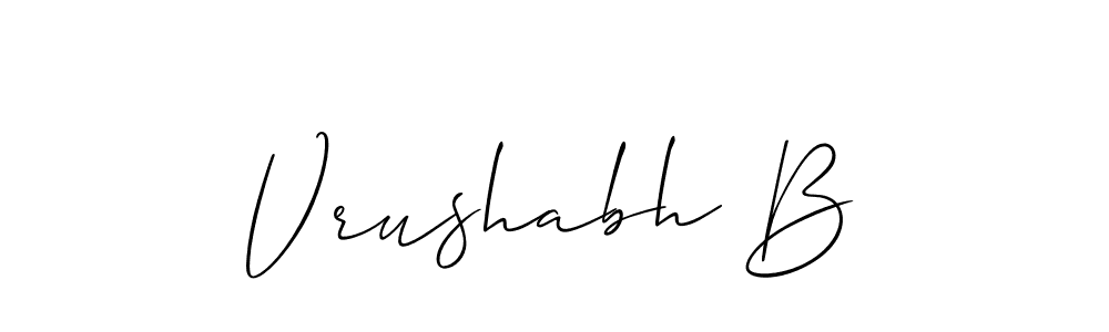 Also we have Vrushabh B name is the best signature style. Create professional handwritten signature collection using Allison_Script autograph style. Vrushabh B signature style 2 images and pictures png