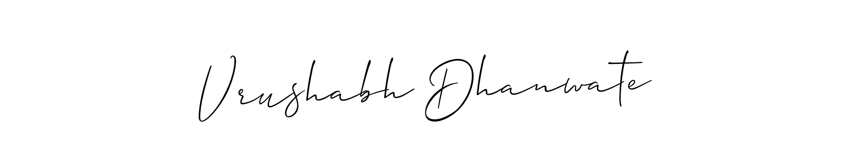 How to make Vrushabh Dhanwate signature? Allison_Script is a professional autograph style. Create handwritten signature for Vrushabh Dhanwate name. Vrushabh Dhanwate signature style 2 images and pictures png