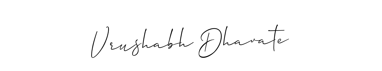 The best way (Allison_Script) to make a short signature is to pick only two or three words in your name. The name Vrushabh Dhavate include a total of six letters. For converting this name. Vrushabh Dhavate signature style 2 images and pictures png