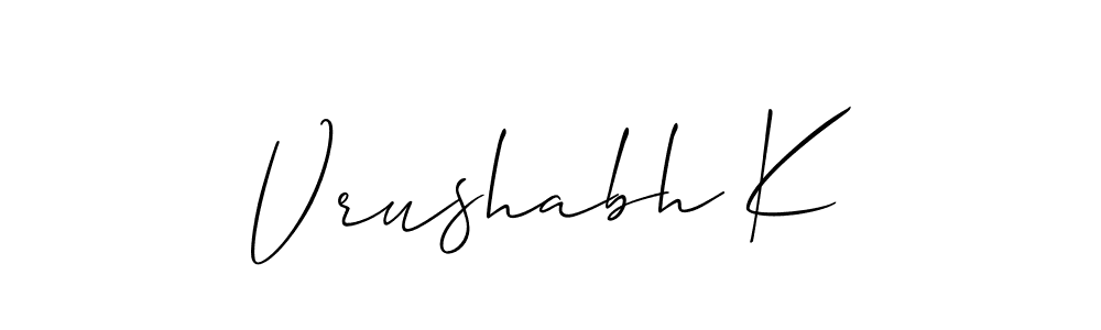 Design your own signature with our free online signature maker. With this signature software, you can create a handwritten (Allison_Script) signature for name Vrushabh K. Vrushabh K signature style 2 images and pictures png
