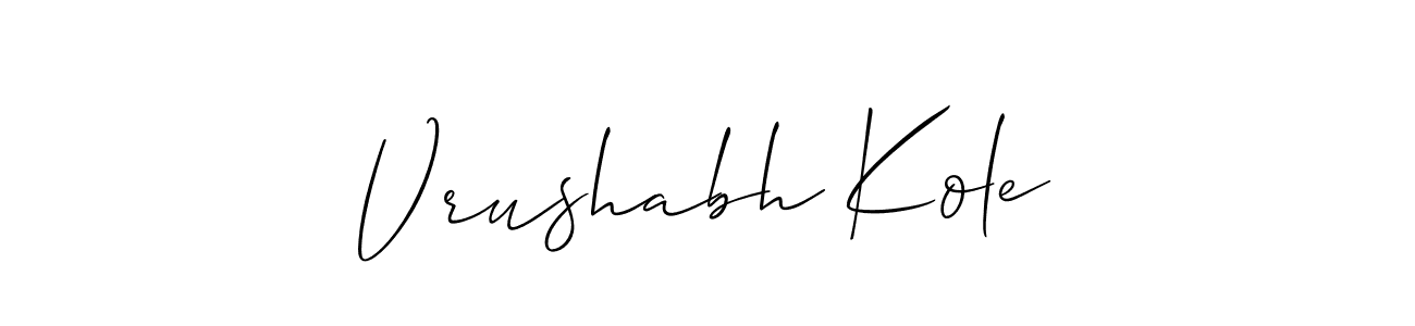 Design your own signature with our free online signature maker. With this signature software, you can create a handwritten (Allison_Script) signature for name Vrushabh Kole. Vrushabh Kole signature style 2 images and pictures png