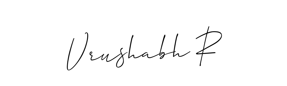 if you are searching for the best signature style for your name Vrushabh R. so please give up your signature search. here we have designed multiple signature styles  using Allison_Script. Vrushabh R signature style 2 images and pictures png
