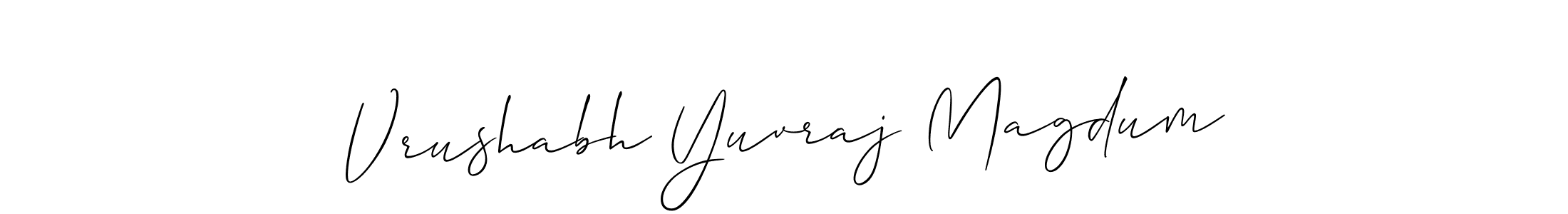 Check out images of Autograph of Vrushabh Yuvraj Magdum name. Actor Vrushabh Yuvraj Magdum Signature Style. Allison_Script is a professional sign style online. Vrushabh Yuvraj Magdum signature style 2 images and pictures png