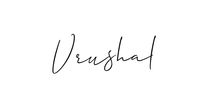 Use a signature maker to create a handwritten signature online. With this signature software, you can design (Allison_Script) your own signature for name Vrushal. Vrushal signature style 2 images and pictures png