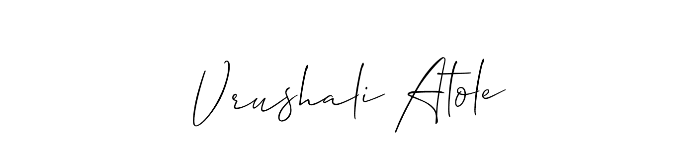 See photos of Vrushali Atole official signature by Spectra . Check more albums & portfolios. Read reviews & check more about Allison_Script font. Vrushali Atole signature style 2 images and pictures png