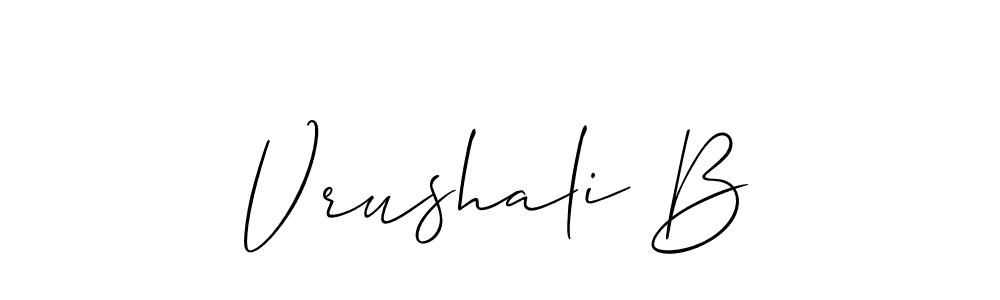 How to make Vrushali B name signature. Use Allison_Script style for creating short signs online. This is the latest handwritten sign. Vrushali B signature style 2 images and pictures png