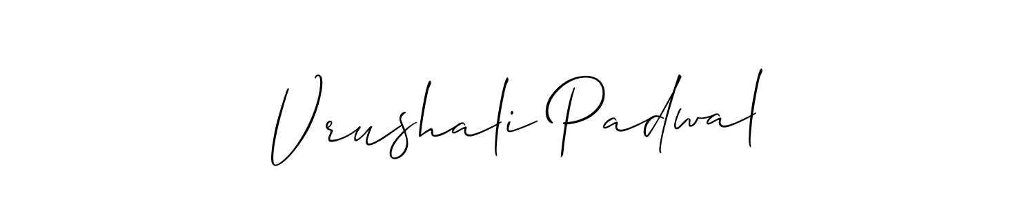 How to Draw Vrushali Padwal signature style? Allison_Script is a latest design signature styles for name Vrushali Padwal. Vrushali Padwal signature style 2 images and pictures png