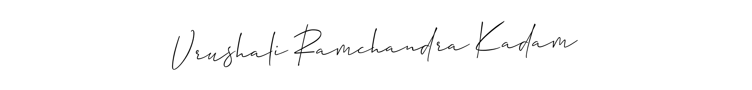 It looks lik you need a new signature style for name Vrushali Ramchandra Kadam. Design unique handwritten (Allison_Script) signature with our free signature maker in just a few clicks. Vrushali Ramchandra Kadam signature style 2 images and pictures png
