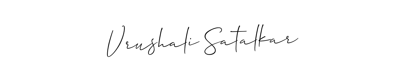 if you are searching for the best signature style for your name Vrushali Satalkar. so please give up your signature search. here we have designed multiple signature styles  using Allison_Script. Vrushali Satalkar signature style 2 images and pictures png