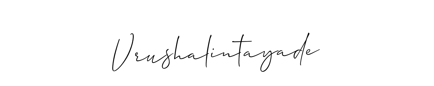 Create a beautiful signature design for name Vrushalintayade. With this signature (Allison_Script) fonts, you can make a handwritten signature for free. Vrushalintayade signature style 2 images and pictures png