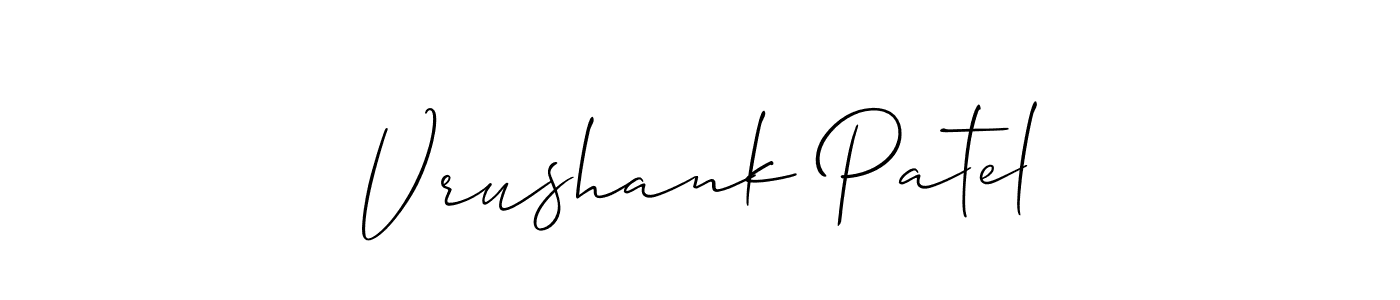 Also You can easily find your signature by using the search form. We will create Vrushank Patel name handwritten signature images for you free of cost using Allison_Script sign style. Vrushank Patel signature style 2 images and pictures png