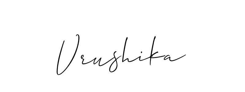 Also You can easily find your signature by using the search form. We will create Vrushika name handwritten signature images for you free of cost using Allison_Script sign style. Vrushika signature style 2 images and pictures png