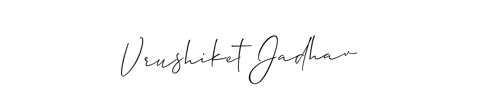 Also we have Vrushiket Jadhav name is the best signature style. Create professional handwritten signature collection using Allison_Script autograph style. Vrushiket Jadhav signature style 2 images and pictures png
