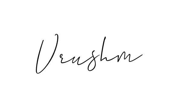 Also we have Vrushm name is the best signature style. Create professional handwritten signature collection using Allison_Script autograph style. Vrushm signature style 2 images and pictures png