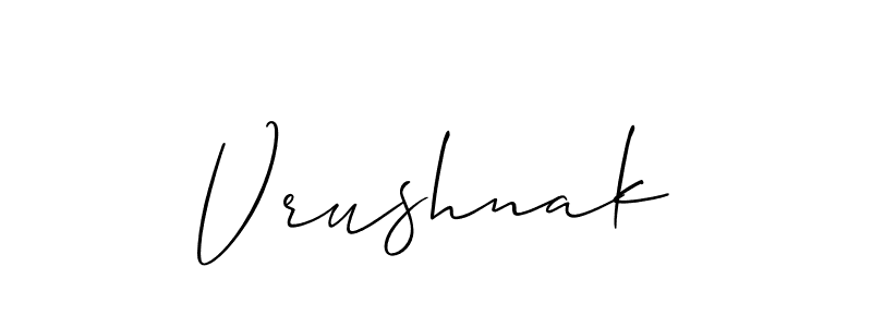 How to make Vrushnak name signature. Use Allison_Script style for creating short signs online. This is the latest handwritten sign. Vrushnak signature style 2 images and pictures png