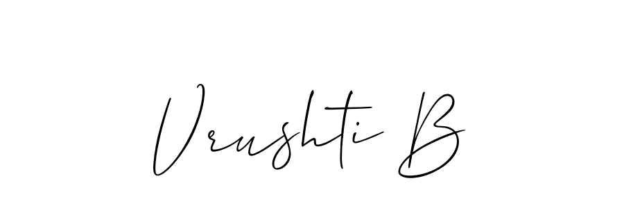 It looks lik you need a new signature style for name Vrushti B. Design unique handwritten (Allison_Script) signature with our free signature maker in just a few clicks. Vrushti B signature style 2 images and pictures png