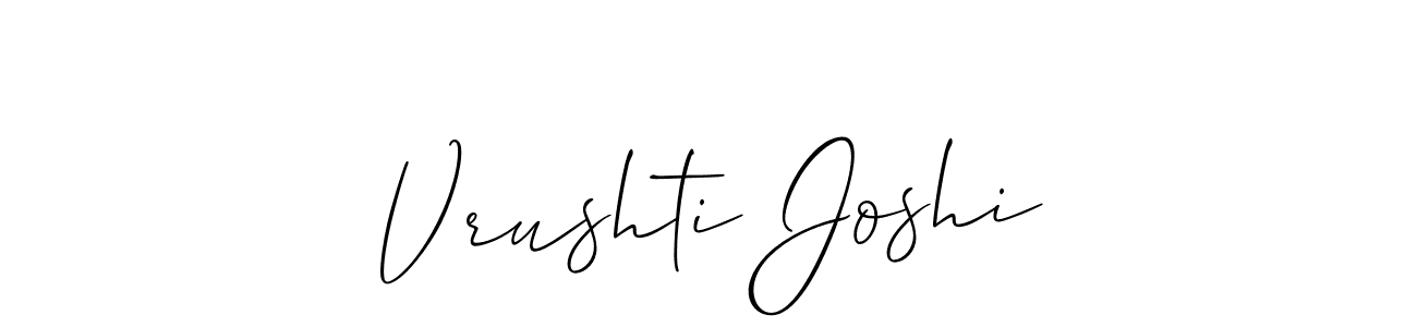 How to make Vrushti Joshi signature? Allison_Script is a professional autograph style. Create handwritten signature for Vrushti Joshi name. Vrushti Joshi signature style 2 images and pictures png