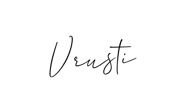 Best and Professional Signature Style for Vrusti. Allison_Script Best Signature Style Collection. Vrusti signature style 2 images and pictures png