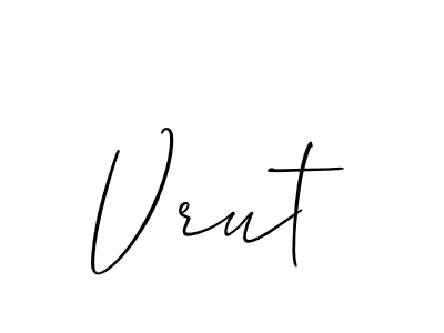 Create a beautiful signature design for name Vrut. With this signature (Allison_Script) fonts, you can make a handwritten signature for free. Vrut signature style 2 images and pictures png