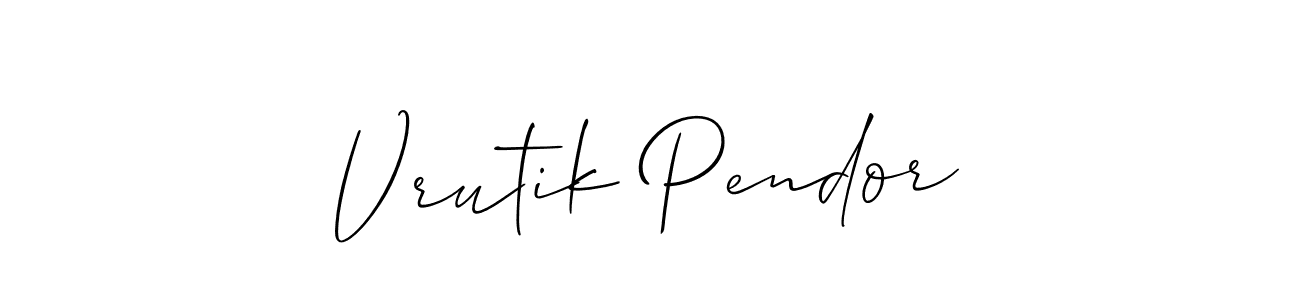 Check out images of Autograph of Vrutik Pendor name. Actor Vrutik Pendor Signature Style. Allison_Script is a professional sign style online. Vrutik Pendor signature style 2 images and pictures png