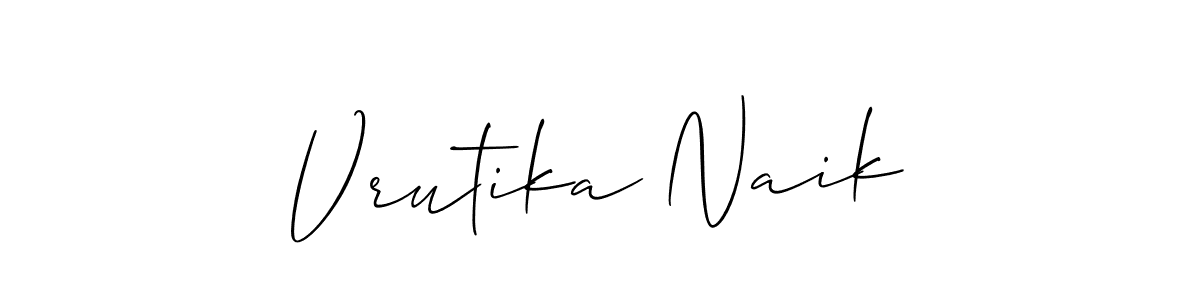 Create a beautiful signature design for name Vrutika Naik. With this signature (Allison_Script) fonts, you can make a handwritten signature for free. Vrutika Naik signature style 2 images and pictures png