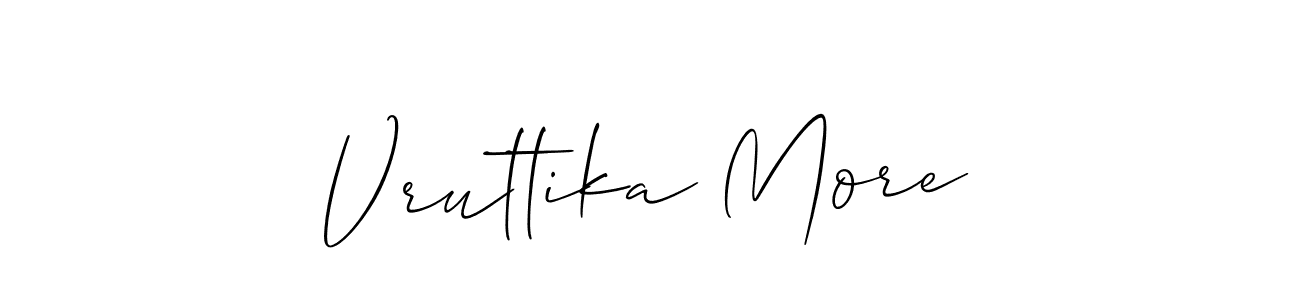 Vruttika More stylish signature style. Best Handwritten Sign (Allison_Script) for my name. Handwritten Signature Collection Ideas for my name Vruttika More. Vruttika More signature style 2 images and pictures png