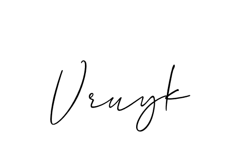 Also You can easily find your signature by using the search form. We will create Vruyk name handwritten signature images for you free of cost using Allison_Script sign style. Vruyk signature style 2 images and pictures png