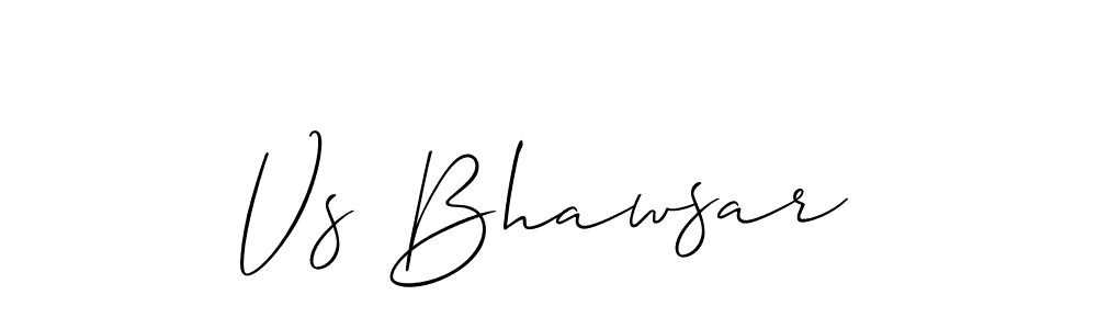 Create a beautiful signature design for name Vs Bhawsar. With this signature (Allison_Script) fonts, you can make a handwritten signature for free. Vs Bhawsar signature style 2 images and pictures png