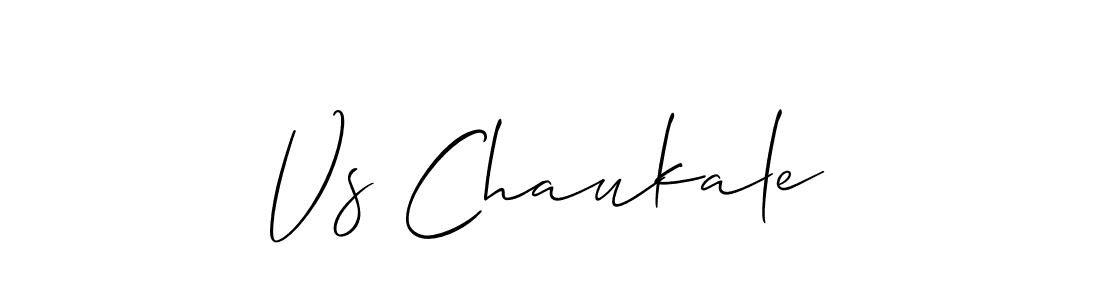 Design your own signature with our free online signature maker. With this signature software, you can create a handwritten (Allison_Script) signature for name Vs Chaukale. Vs Chaukale signature style 2 images and pictures png