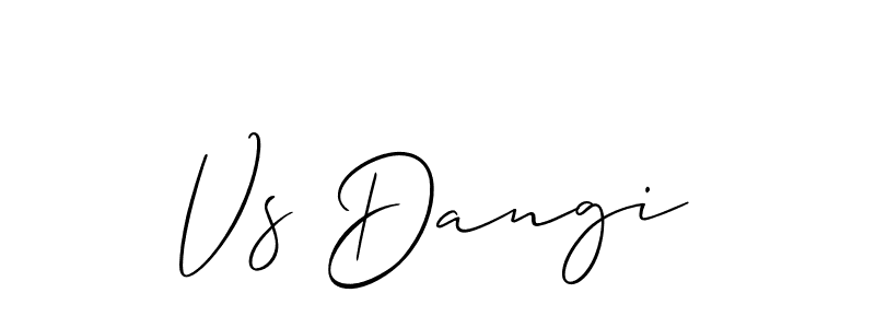 Design your own signature with our free online signature maker. With this signature software, you can create a handwritten (Allison_Script) signature for name Vs Dangi. Vs Dangi signature style 2 images and pictures png