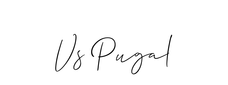 Use a signature maker to create a handwritten signature online. With this signature software, you can design (Allison_Script) your own signature for name Vs Pugal. Vs Pugal signature style 2 images and pictures png