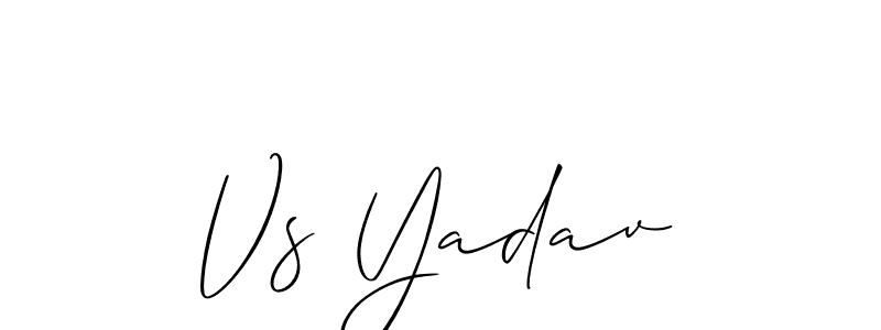 Create a beautiful signature design for name Vs Yadav. With this signature (Allison_Script) fonts, you can make a handwritten signature for free. Vs Yadav signature style 2 images and pictures png