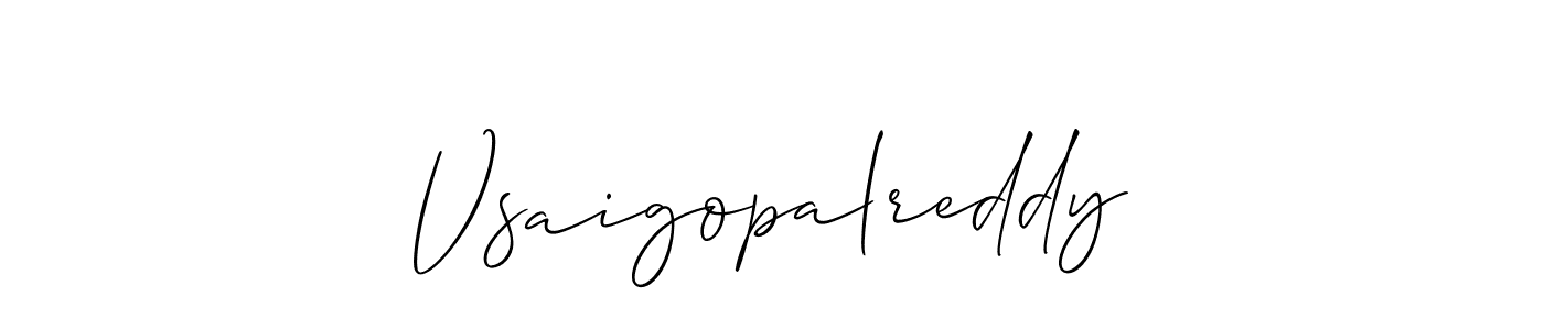 How to make Vsaigopalreddy name signature. Use Allison_Script style for creating short signs online. This is the latest handwritten sign. Vsaigopalreddy signature style 2 images and pictures png