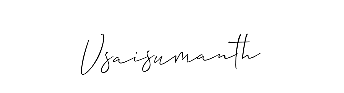 Use a signature maker to create a handwritten signature online. With this signature software, you can design (Allison_Script) your own signature for name Vsaisumanth. Vsaisumanth signature style 2 images and pictures png