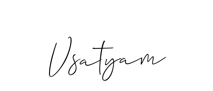 Allison_Script is a professional signature style that is perfect for those who want to add a touch of class to their signature. It is also a great choice for those who want to make their signature more unique. Get Vsatyam name to fancy signature for free. Vsatyam signature style 2 images and pictures png