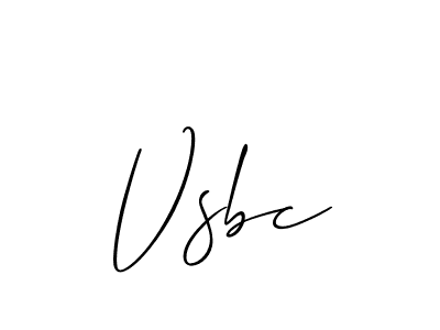 Design your own signature with our free online signature maker. With this signature software, you can create a handwritten (Allison_Script) signature for name Vsbc. Vsbc signature style 2 images and pictures png
