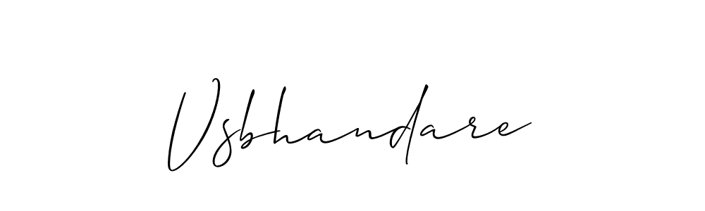 Make a beautiful signature design for name Vsbhandare. With this signature (Allison_Script) style, you can create a handwritten signature for free. Vsbhandare signature style 2 images and pictures png