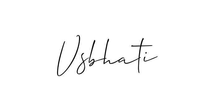 Use a signature maker to create a handwritten signature online. With this signature software, you can design (Allison_Script) your own signature for name Vsbhati. Vsbhati signature style 2 images and pictures png