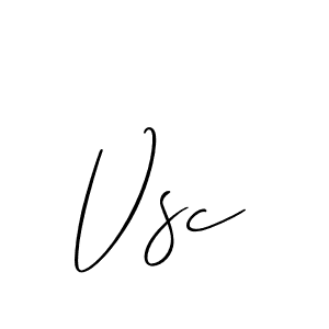 Make a beautiful signature design for name Vsc. With this signature (Allison_Script) style, you can create a handwritten signature for free. Vsc signature style 2 images and pictures png