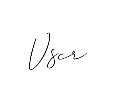 Design your own signature with our free online signature maker. With this signature software, you can create a handwritten (Allison_Script) signature for name Vscr. Vscr signature style 2 images and pictures png