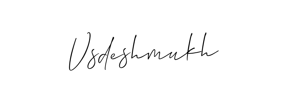 How to make Vsdeshmukh name signature. Use Allison_Script style for creating short signs online. This is the latest handwritten sign. Vsdeshmukh signature style 2 images and pictures png